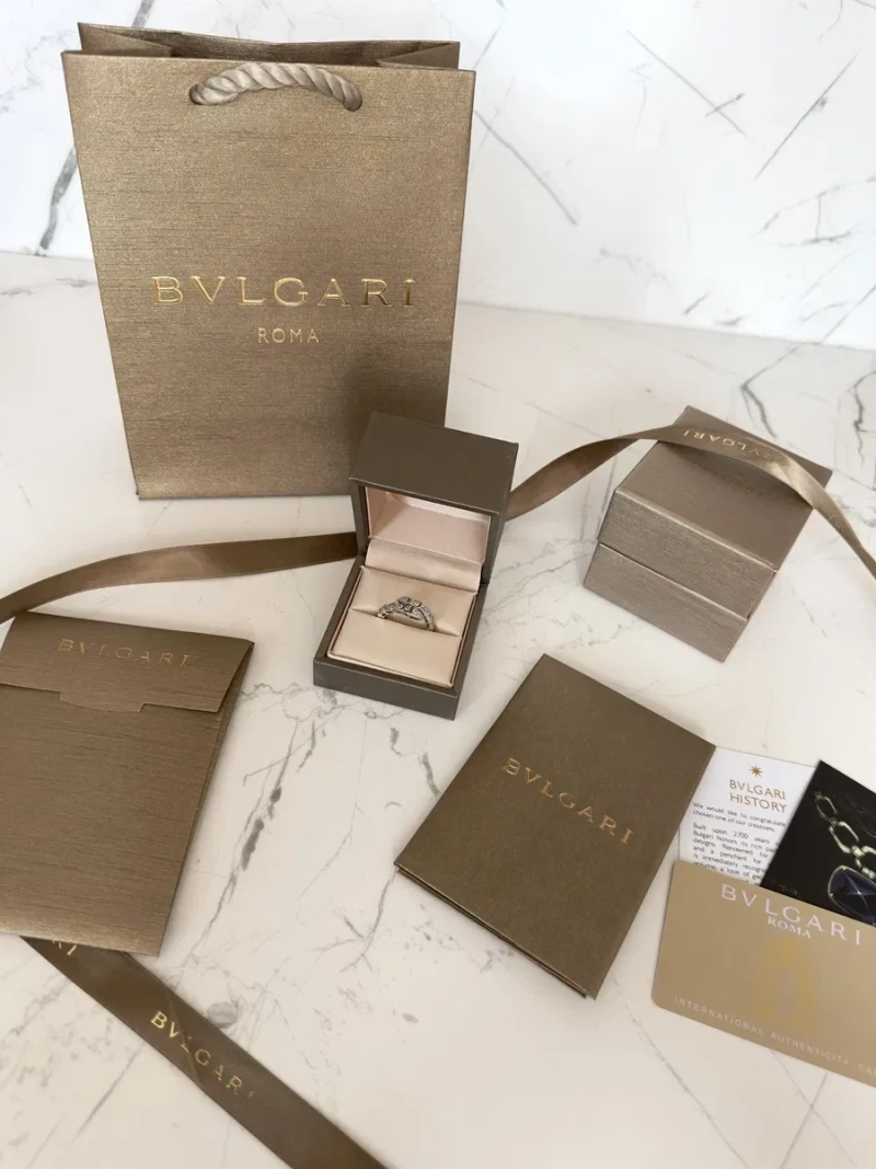 Каблучка Bvlgari біле золото позолота 18к serpenti повний комплект , кільце булгарі, кольцо булгари, 750 проба, 16,5-17 розмір, 6,5, 7 размер — фото 3