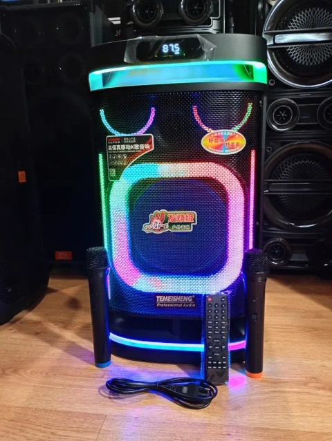 Караоке акустика Temeisheng-10(блютуз, microSD, USB,FM) ПультДУ, 2микр