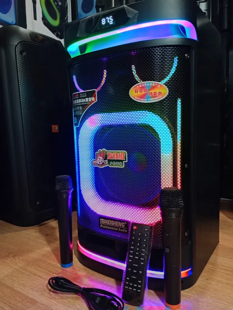 Караоке акустика Temeisheng-10(блютуз, microSD, USB,FM) ПультДУ, 2микр — фото 2