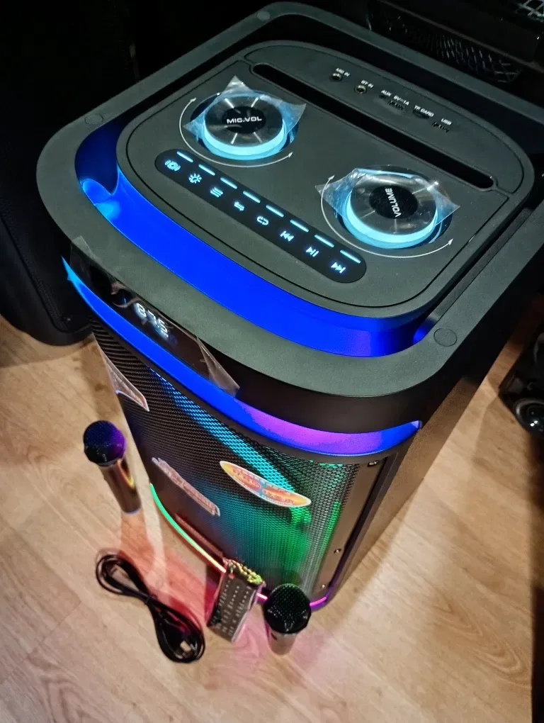 Караоке акустика Temeisheng-10(блютуз, microSD, USB,FM) ПультДУ, 2микр — фото 4