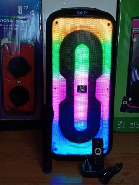 Караоке акустика Yoshita(блютуз,USB,SD, FM-радио) ПультДУ, микрофон.