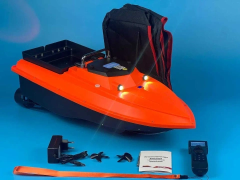 Карповый кораблик 12V Flytec D80B GPS 100 точек для рыбалки 46800mAh Прикормочный для завоза прикормки c автопилотом