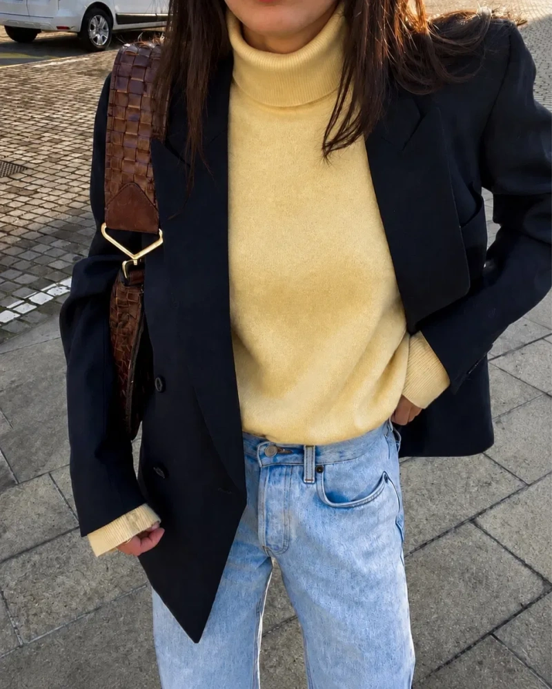 Кашемір + вовна светр гольф xs massimo dutti  стиль old money — фото 2