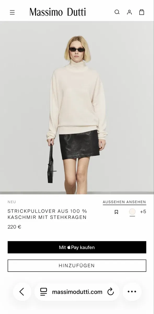 Кашемір + вовна светр гольф xs massimo dutti  стиль old money — фото 8