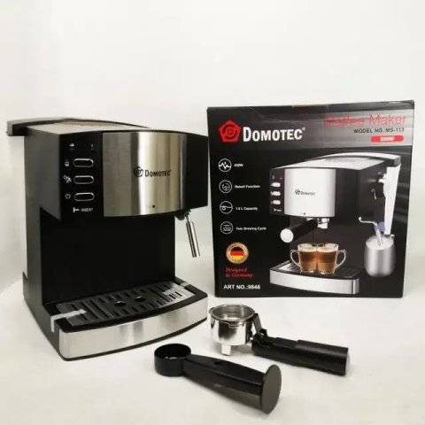 Кавоварка електрична Domotec MS-113, еспресо-машина 850 Вт, 15 бар, 1,6 л кофе машина кофеварка