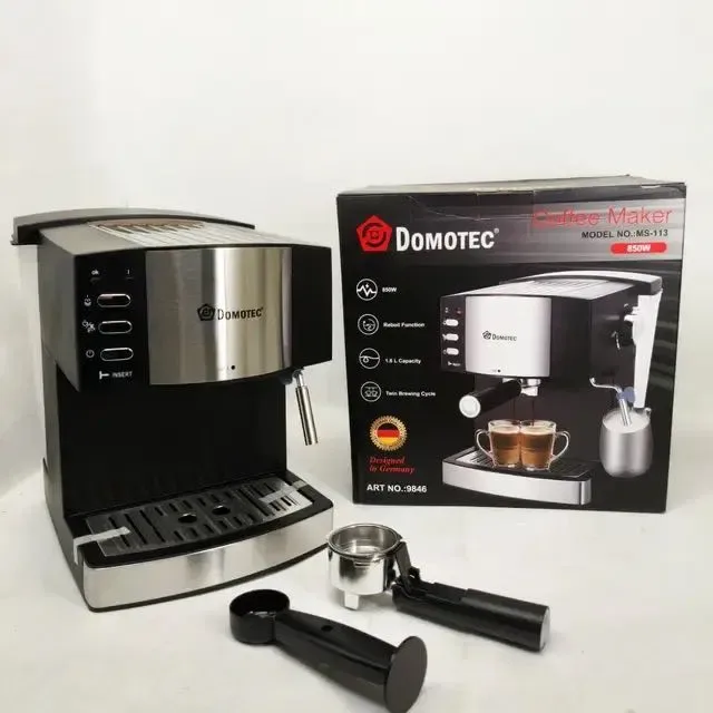 Кавоварка електрична Domotec MS-113, еспресо-машина 850 Вт, 15 бар, 1,6 л кофе машина кофеварка — фото 5