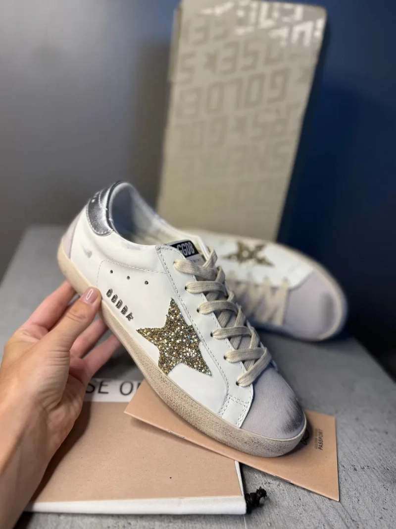 Кеди кросівки голден гуз golden goose gg кроссовки гуси со звездой женские с потертостями — фото 4