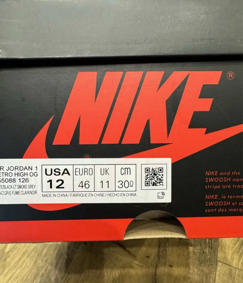 Кеди Nike Air Jordan 1 Retro High OG Light Smoke Grey (Оригінал) — фото 7