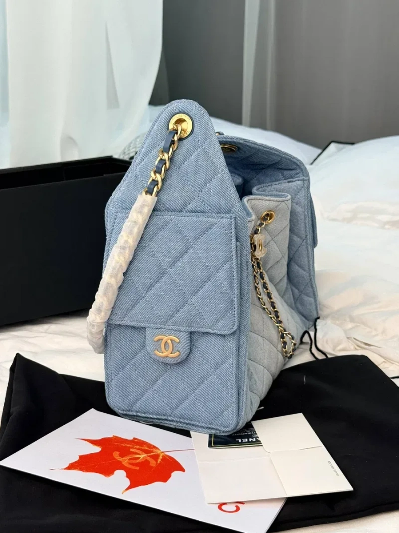 ‼️ХІТ‼️Chanel 25 Light Blue Denim Handbag / жіноча сумочка Шанель / женская джинсовая сумочка шанель — фото 3