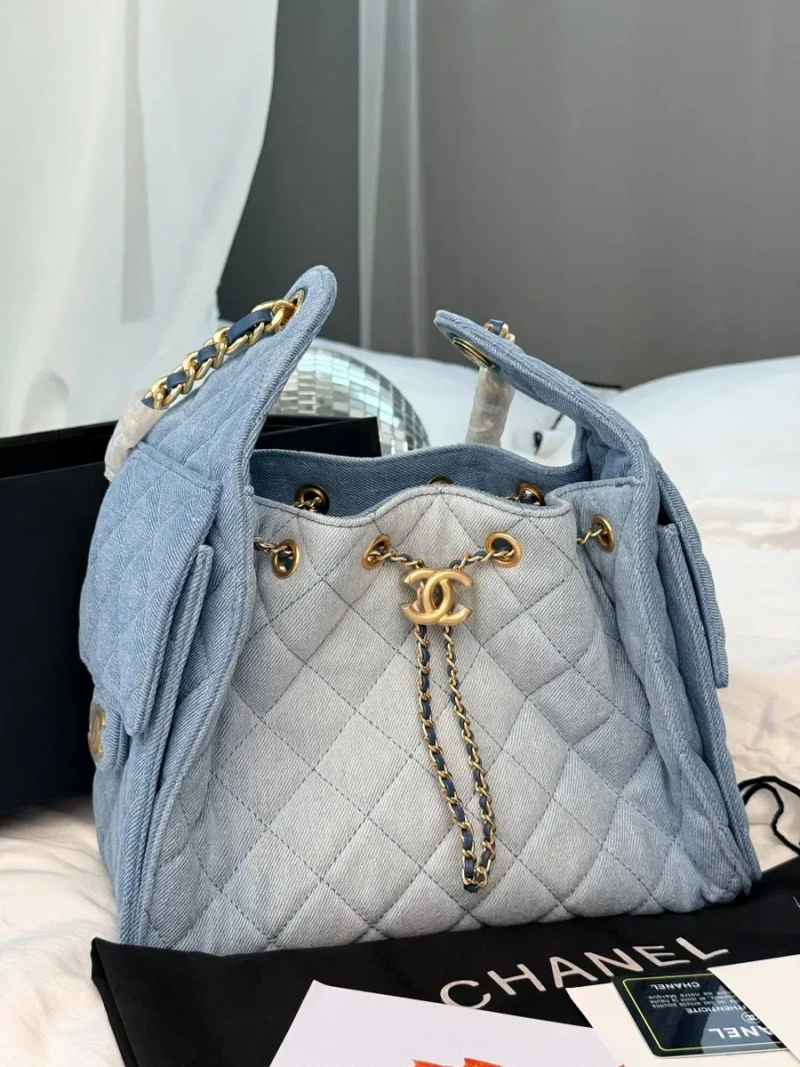 ‼️ХІТ‼️Chanel 25 Light Blue Denim Handbag / жіноча сумочка Шанель / женская джинсовая сумочка шанель — фото 4