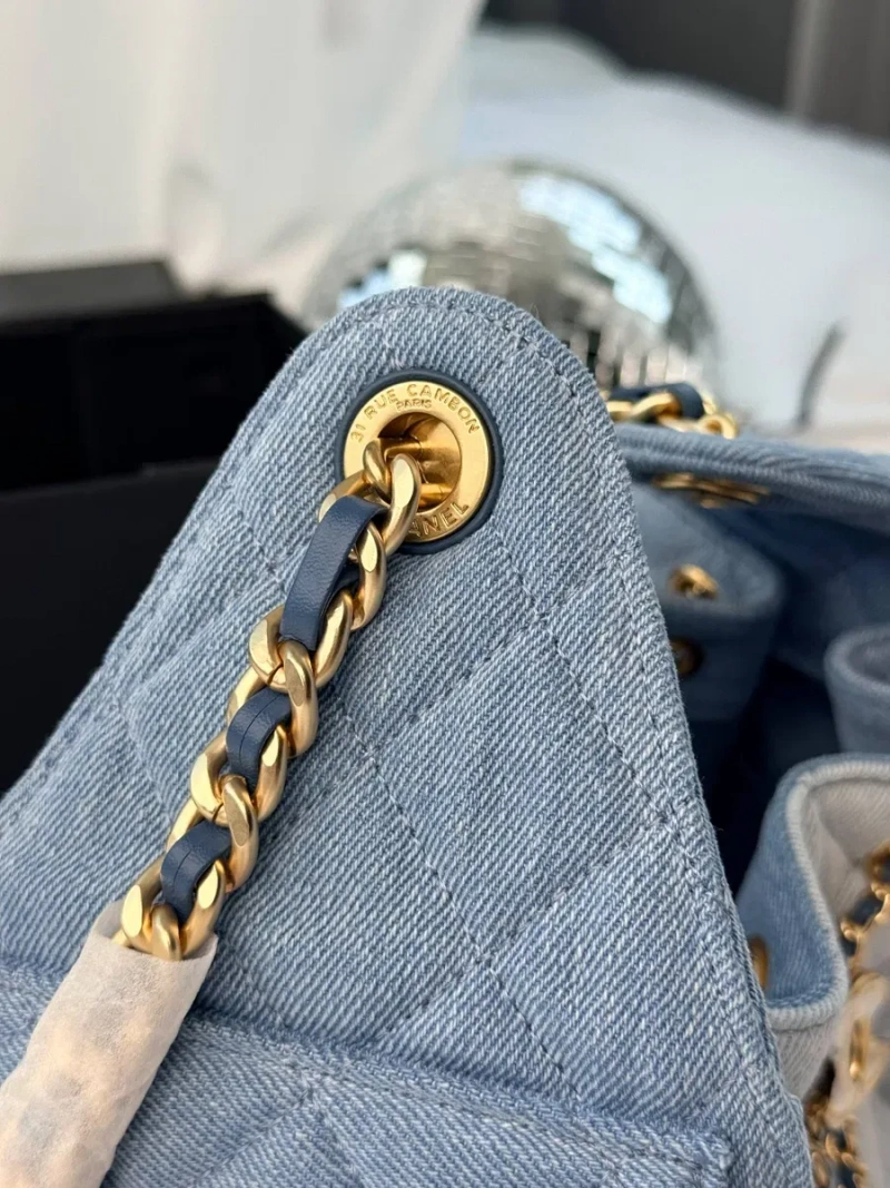 ‼️ХІТ‼️Chanel 25 Light Blue Denim Handbag / жіноча сумочка Шанель / женская джинсовая сумочка шанель — фото 6