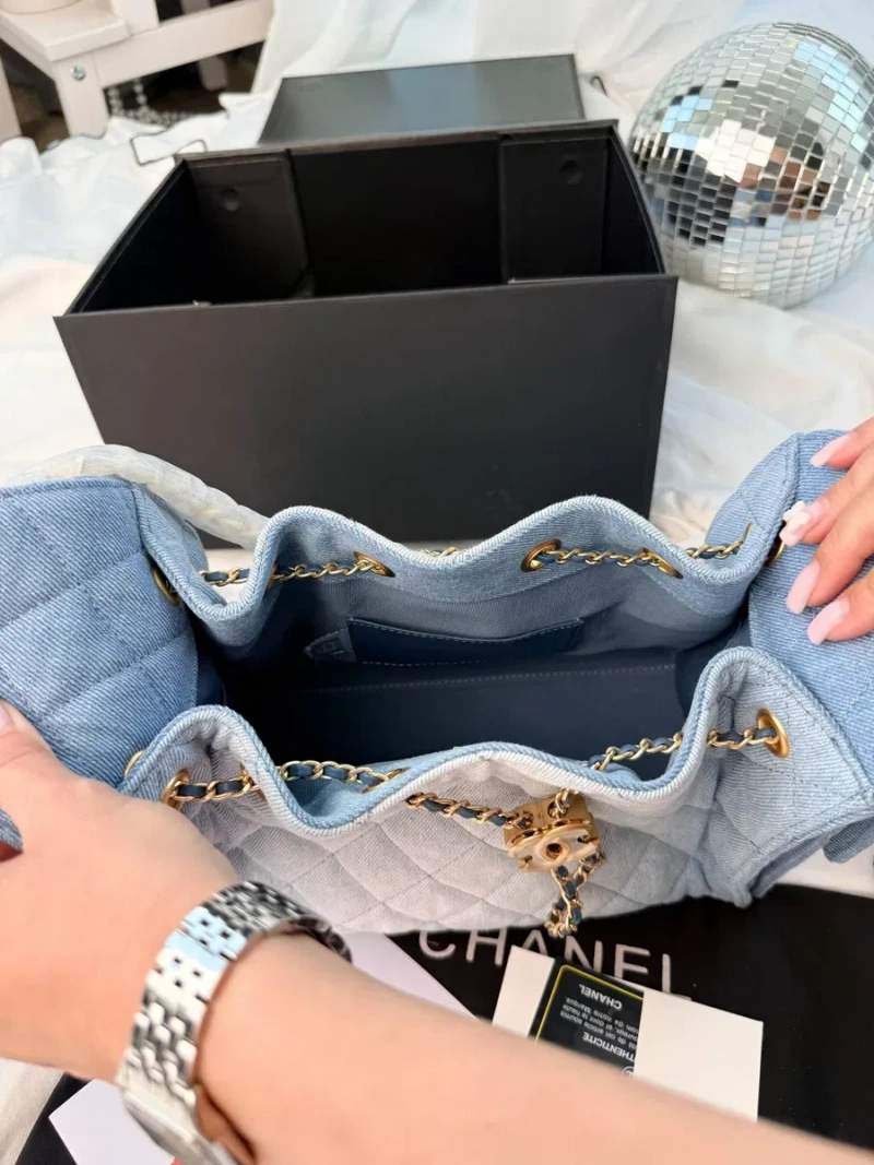 ‼️ХІТ‼️Chanel 25 Light Blue Denim Handbag / жіноча сумочка Шанель / женская джинсовая сумочка шанель — фото 7