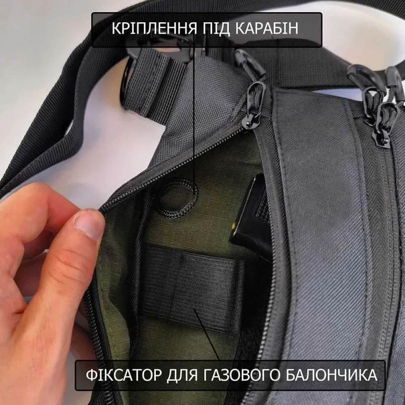 ХІТ‼️ Тактична стильна сумка месенджер через плече з патч панеллю для шевронів чоловіча жіноча EDC сумка органайзер чорна — фото 8