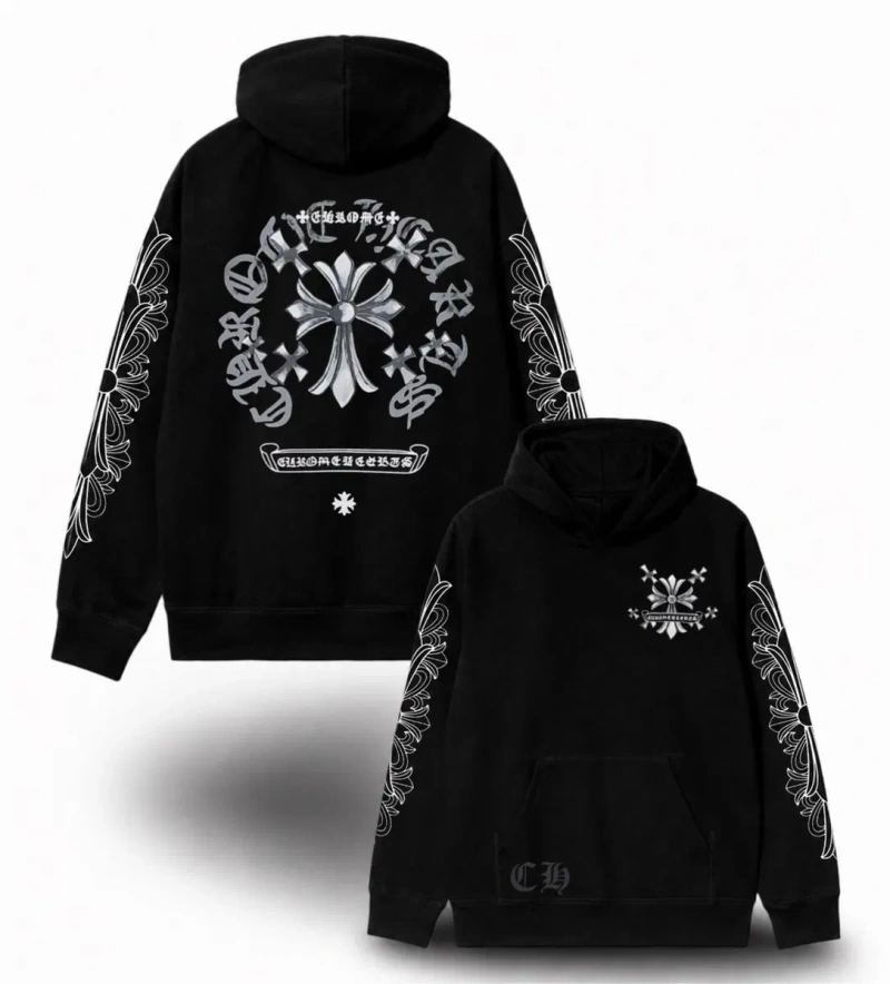 Худи Chrome Hearts Logo унисекс черные Хроме Хартс Новые моедли Кофта толстовка Лонгслив — фото 2