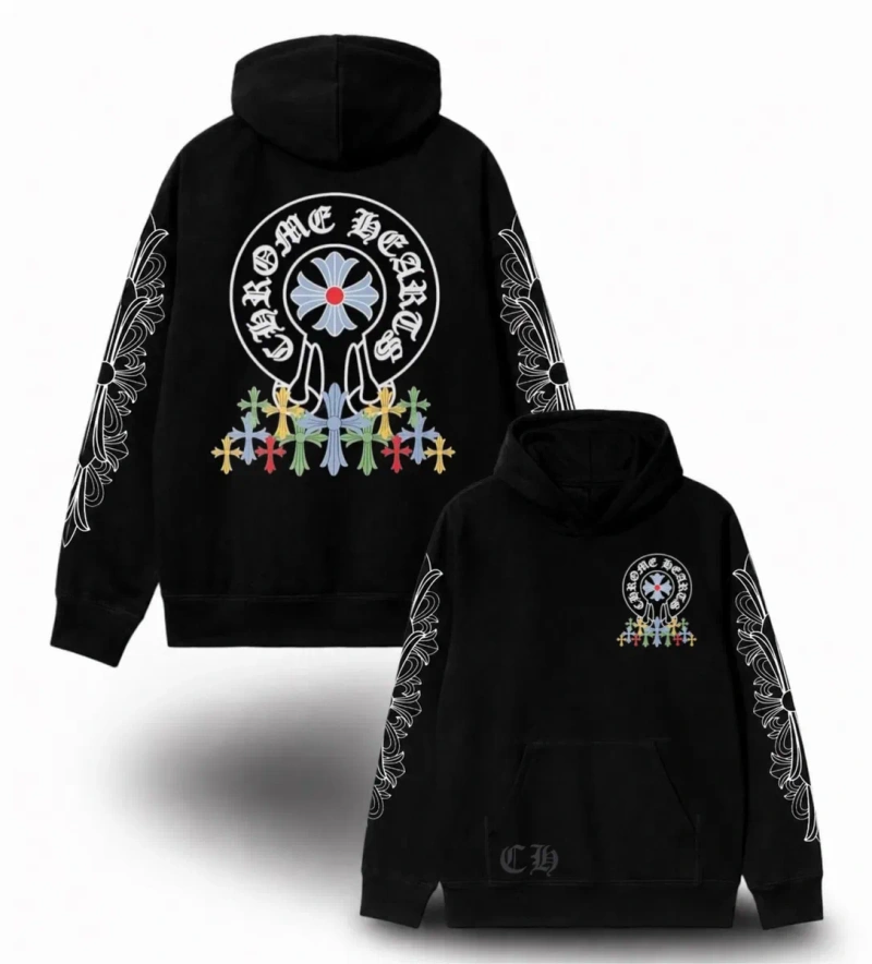 Худи Chrome Hearts Logo унисекс черные Хроме Хартс Новые моедли Кофта толстовка Лонгслив — фото 3