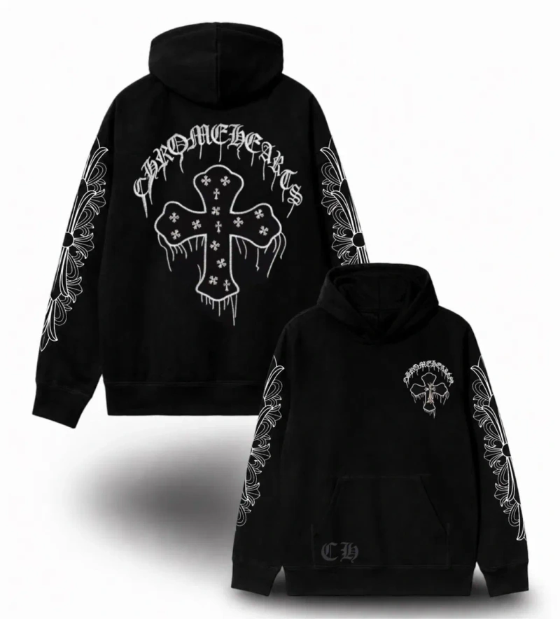 Худи Chrome Hearts Logo унисекс черные Хроме Хартс Новые моедли Кофта толстовка Лонгслив — фото 6