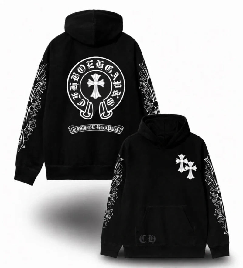 Худи Chrome Hearts Logo унисекс черные Хроме Хартс Новые моедли Кофта толстовка Лонгслив — фото 7