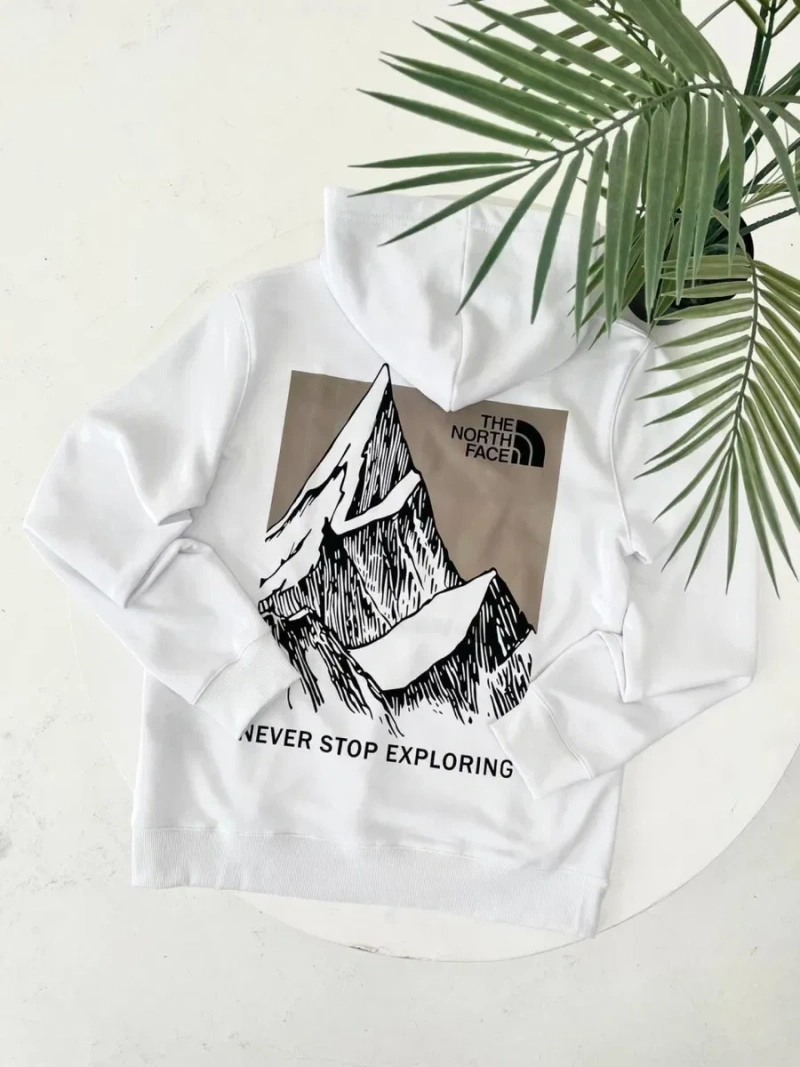 Худі The North Face чорний/ кофта тнф біла з горами/ светр tnf теплий — фото 4