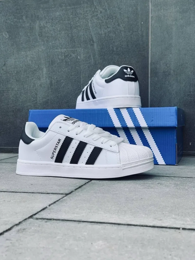 Классика adidas superstar / натуральная кожа / женские кросовки адидас суперстар / adidas superstar / белые адики суперстары — фото 3