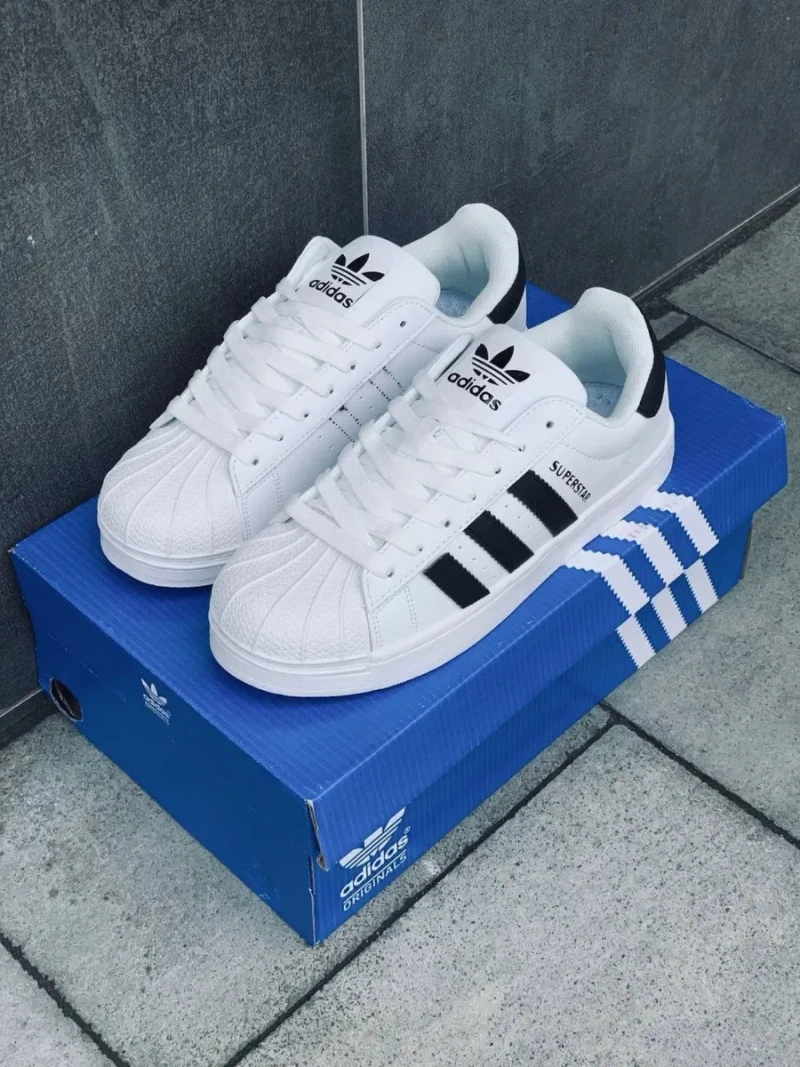 Классика adidas superstar / натуральная кожа / женские кросовки адидас суперстар / adidas superstar / белые адики суперстары — фото 4