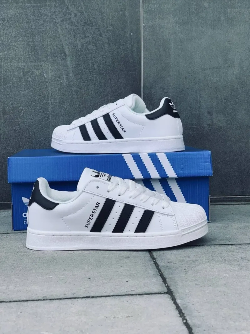 Классика adidas superstar / натуральная кожа / женские кросовки адидас суперстар / adidas superstar / белые адики суперстары — фото 5