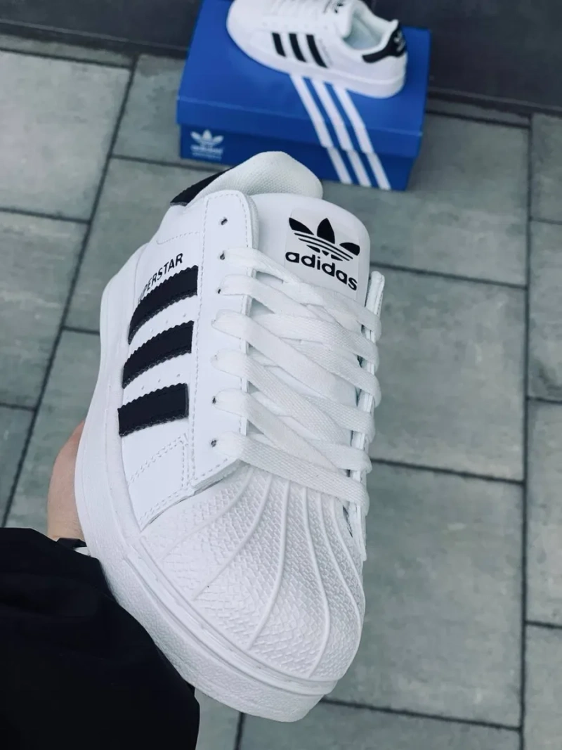 Классика adidas superstar / натуральная кожа / женские кросовки адидас суперстар / adidas superstar / белые адики суперстары — фото 6