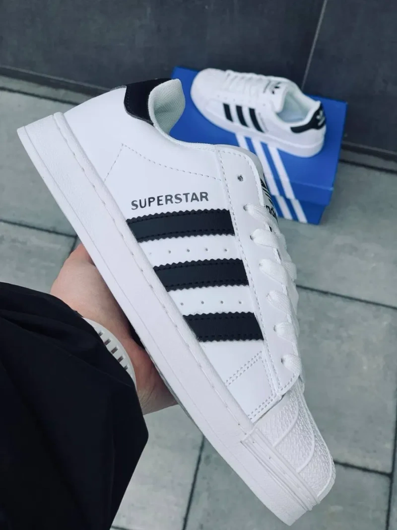 Классика adidas superstar / натуральная кожа / женские кросовки адидас суперстар / adidas superstar / белые адики суперстары — фото 8
