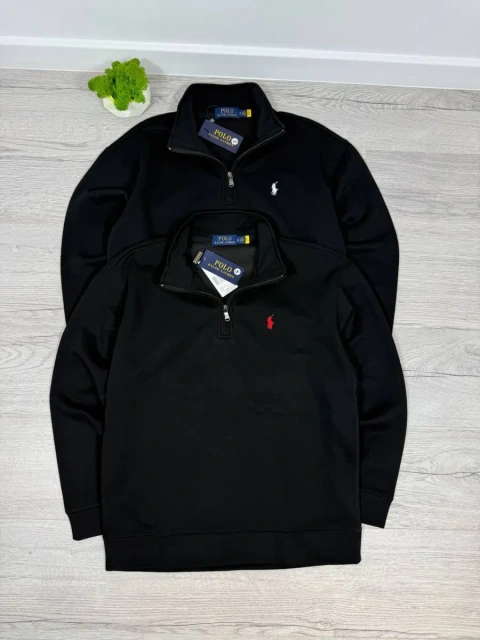 Кофта 1/3 Polo Ralph Lauren чорна Зіп-худі пів замок поло ральф Чоловіча Кофта 1/3