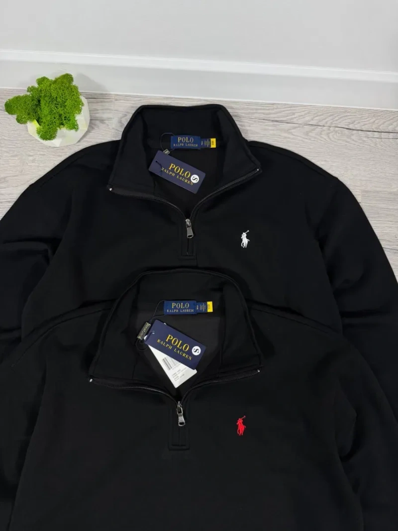 Кофта 1/3 Polo Ralph Lauren чорна Зіп-худі пів замок поло ральф Чоловіча Кофта 1/3 — фото 2