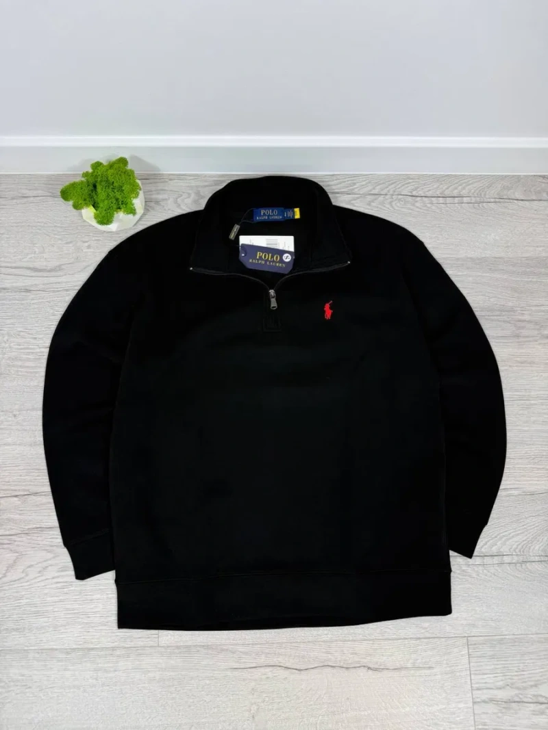 Кофта 1/3 Polo Ralph Lauren чорна Зіп-худі пів замок поло ральф Чоловіча Кофта 1/3 — фото 4