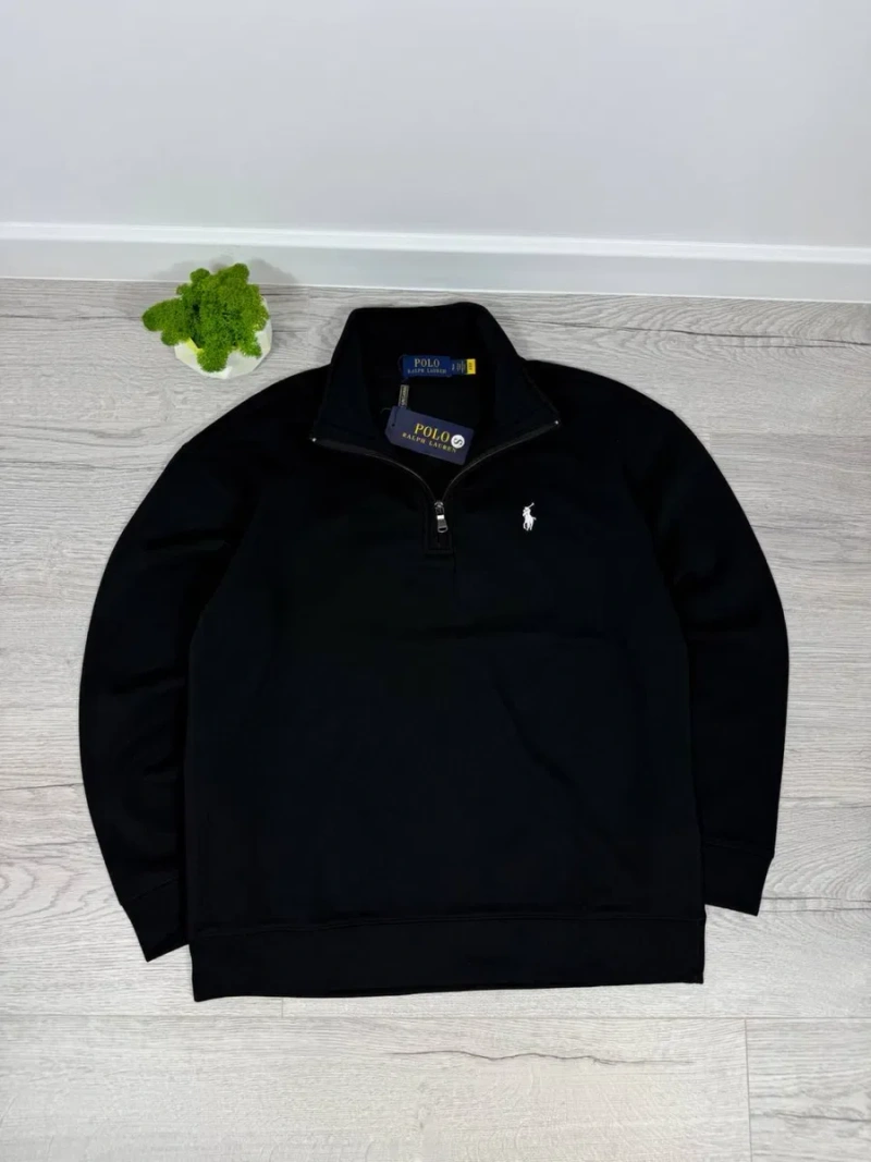 Кофта 1/3 Polo Ralph Lauren чорна Зіп-худі пів замок поло ральф Чоловіча Кофта 1/3 — фото 5