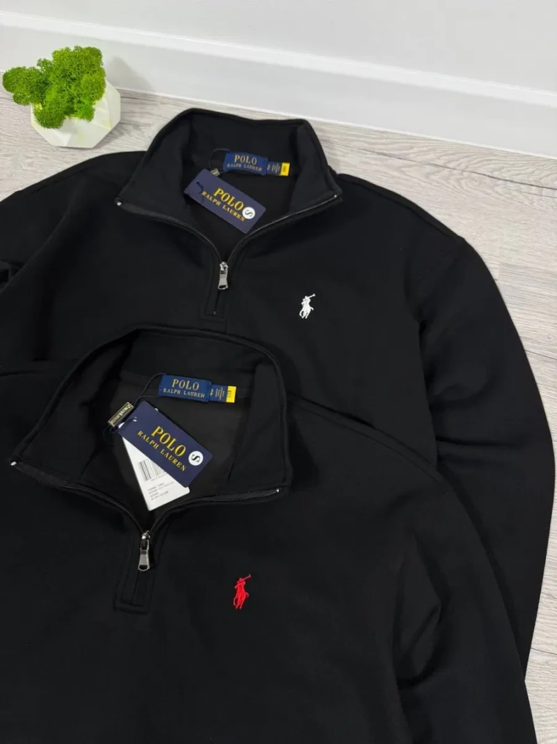 Кофта 1/3 Polo Ralph Lauren чорна Зіп-худі пів замок поло ральф Чоловіча Кофта 1/3 — фото 6
