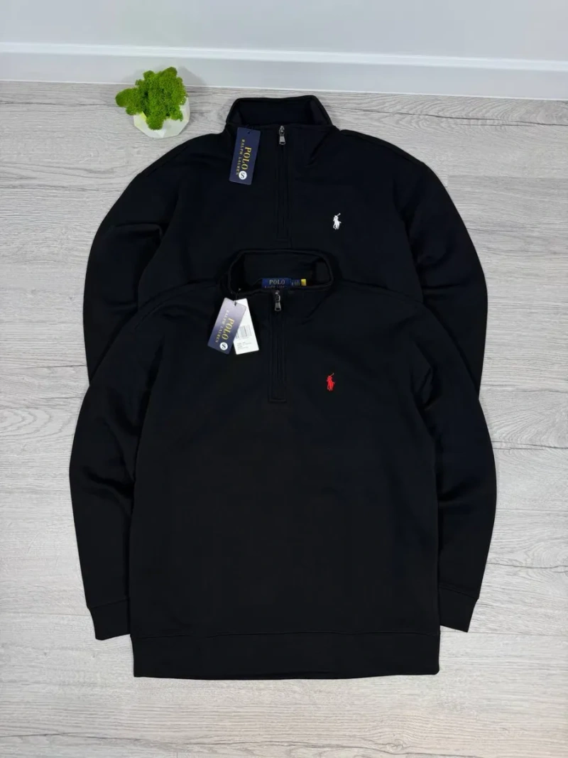 Кофта 1/3 Polo Ralph Lauren чорна Зіп-худі пів замок поло ральф Чоловіча Кофта 1/3 — фото 7