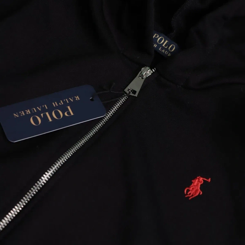 Кофта Polo Ralph Lauren на блискавці зі 100% бавовни, чорна або сіра — фото 4