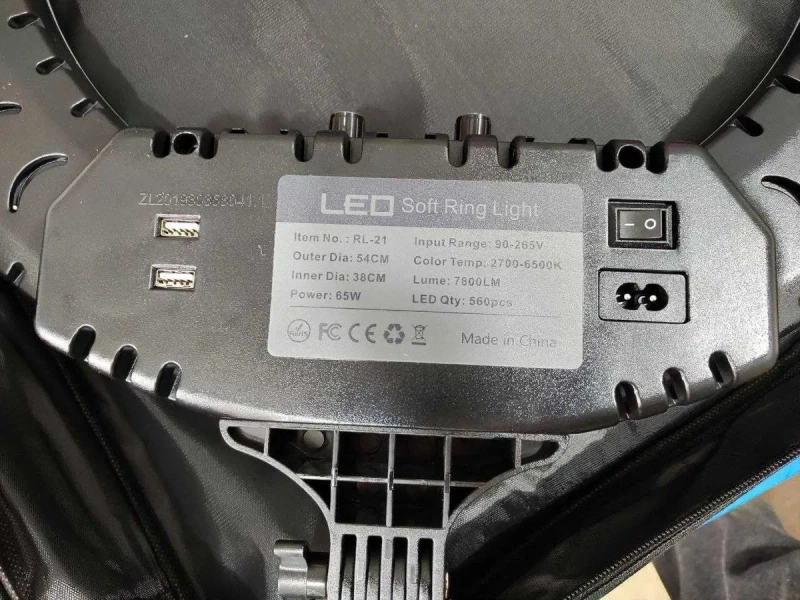 Кольцевая LED лампа RL-21 55см ОРИГИНАЛ пульт, сумка, усиленный штатив — фото 5