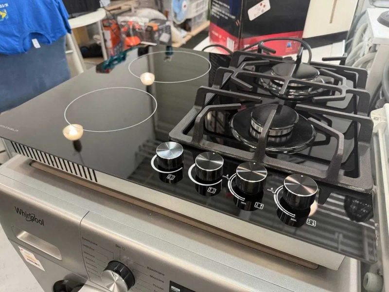 Комбінована варильна поверхня GRUNHELM 2 газові та 2 електричні конфорки 60см — фото 2