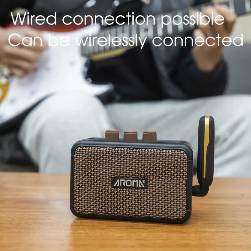 Комбопідсилювач портативний для гітари Aroma AG-04, Bluetooth, 5 ват — фото 2