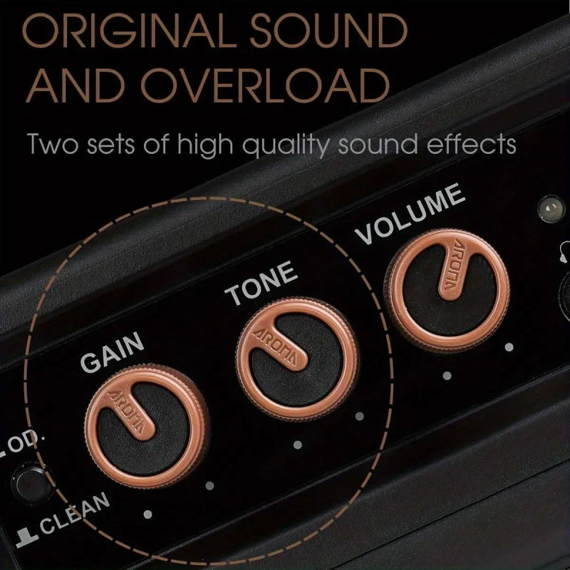 Комбопідсилювач портативний для гітари Aroma AG-04, Bluetooth, 5 ват — фото 3