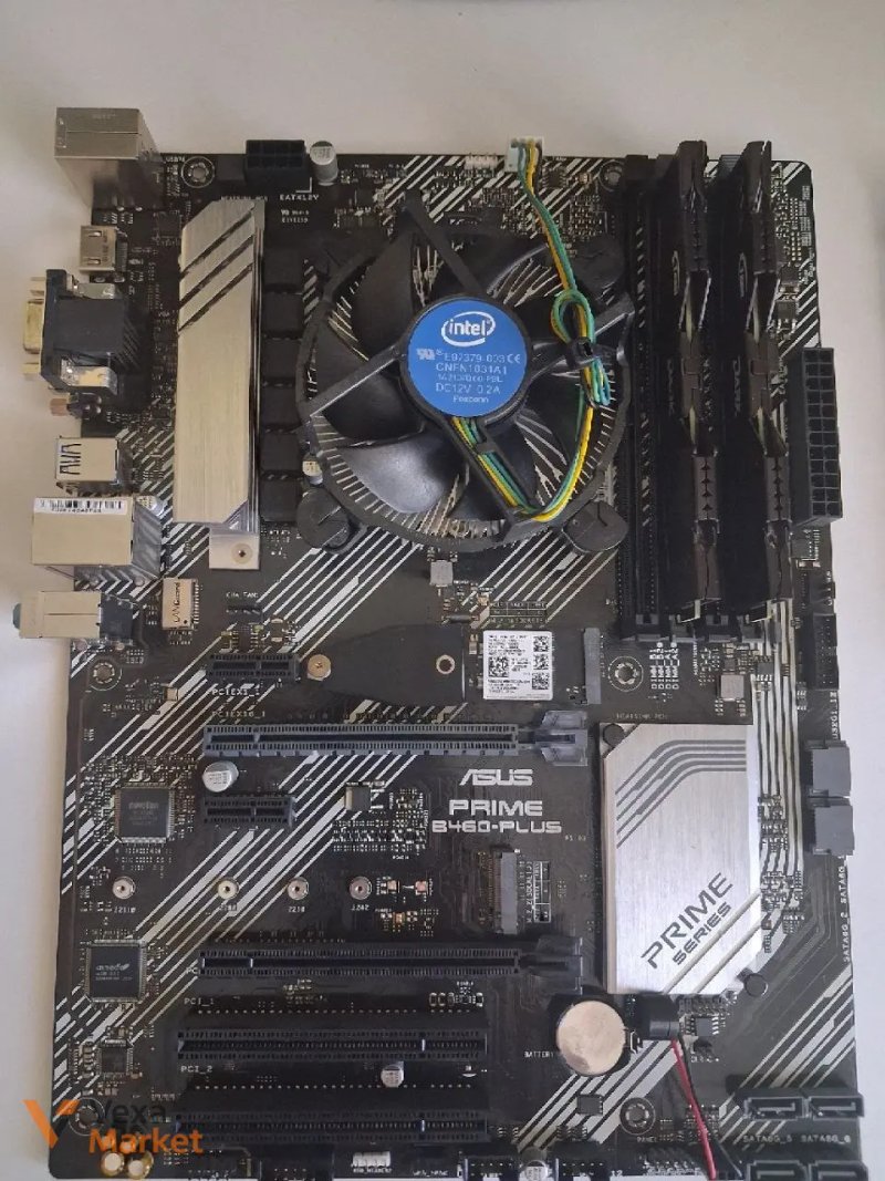 Комплект для апгрейду: Процесор Intel Core i3-10100F, Материнська плата ASUS PRIME B460-PLUS, ОЗУ TeamGroup DARK DDR4 8GB, SSD NVME Samsung 256GB