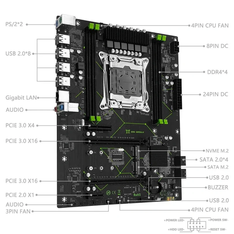 Комплект MACHINIST X99 MR9A  / E5 2680 v4 / 16GB intel xeon lga 2011-3 x99 ddr4 зеон ксеон — фото 2