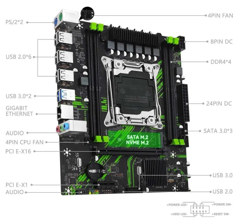 Комплект MACHINIST X99 PR9  / E5 2680 v4 / 16GB intel xeon lga 2011-3 x99 ddr4 зеон ксеон — фото 2