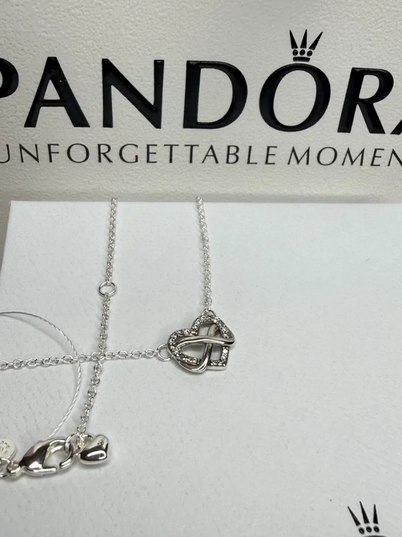 Комплект Pandora Намисто, Сережки Серце нескінченності S925 Пандора Бірка Гарантія 30 днів — фото 5
