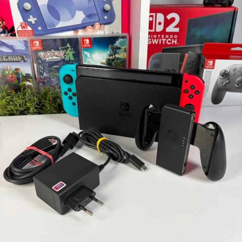 Консоль Nintendo Switch OLED Model HEG-001 64GB Blue Red Б/У портативна консоль Нінтендо свіч олед асортимент