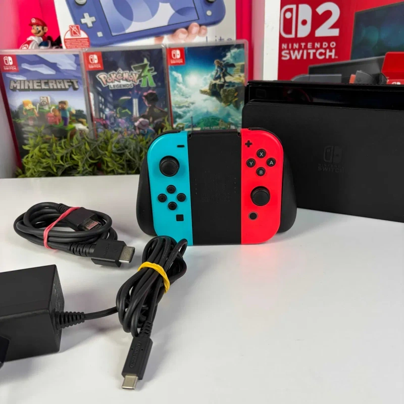 Консоль Nintendo Switch OLED Model HEG-001 64GB Blue Red Б/У портативна консоль Нінтендо свіч олед асортимент — фото 5