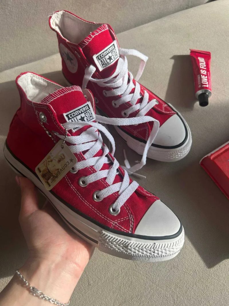 Конверси високі жіночі червоні Converse All Star red НАЛОЖКА — фото 2