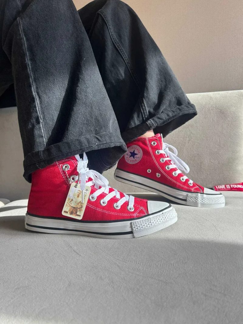 Конверси високі жіночі червоні Converse All Star red НАЛОЖКА — фото 5