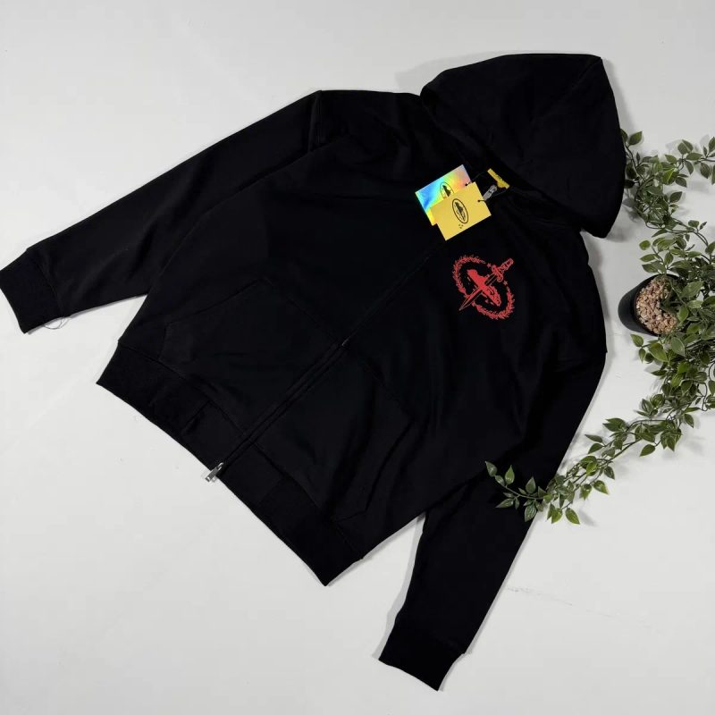 Костюм Corteiz Slaughter Gang S-XL штани та худі кортез зіпка слотер генг червоний принт дрілл drill y2k cortez худи зипка — фото 4