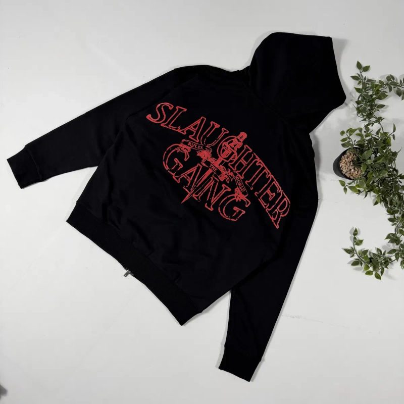 Костюм Corteiz Slaughter Gang S-XL штани та худі кортез зіпка слотер генг червоний принт дрілл drill y2k cortez худи зипка — фото 5