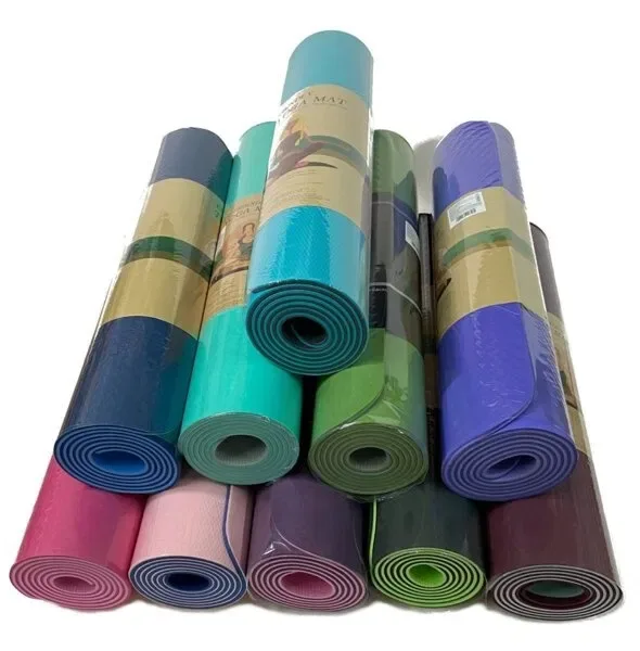 Коврик + чехол Yoga Mat TPE 6/8мм, каремат для фитнеса, йоги,пилатеса — фото 4