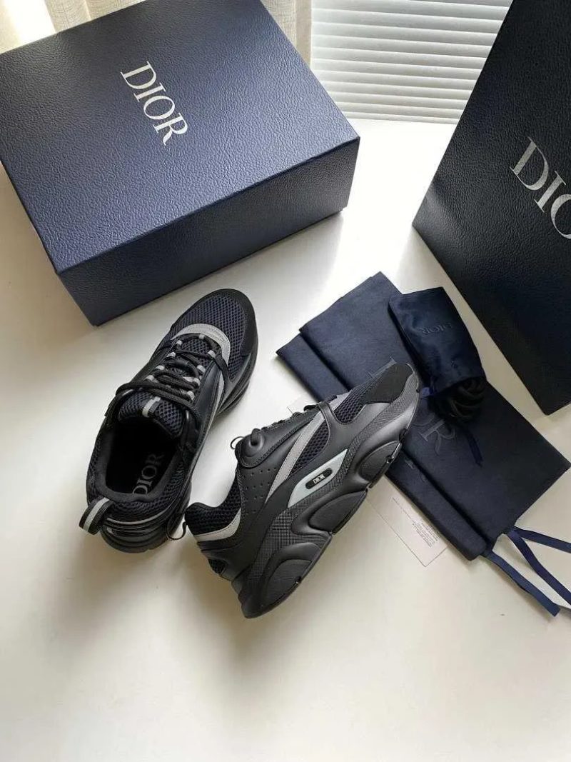 Кросівки Christian Dior B22 Black / чорні шкіряні крістіан діор НОВІ — фото 2